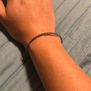 James Avery Twisted Wire Hook On Silver Bracelet